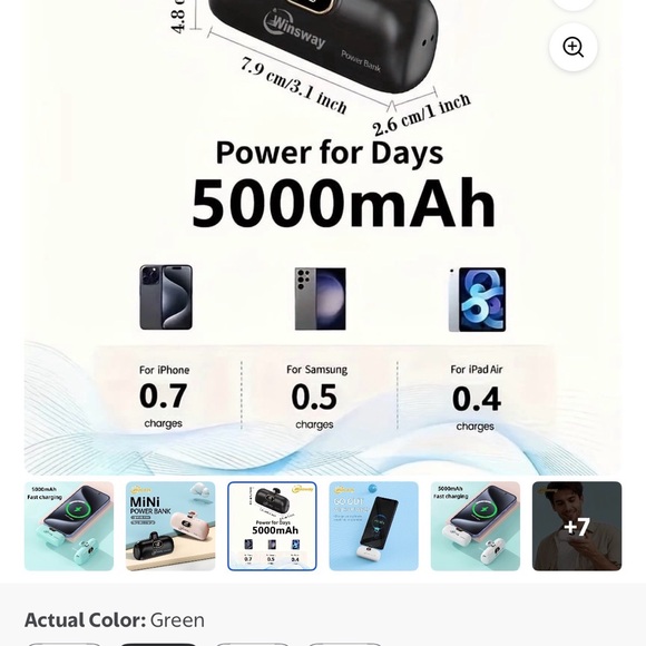 Winsway Mini Power Bank J2 in Blue - Picture 5 of 8